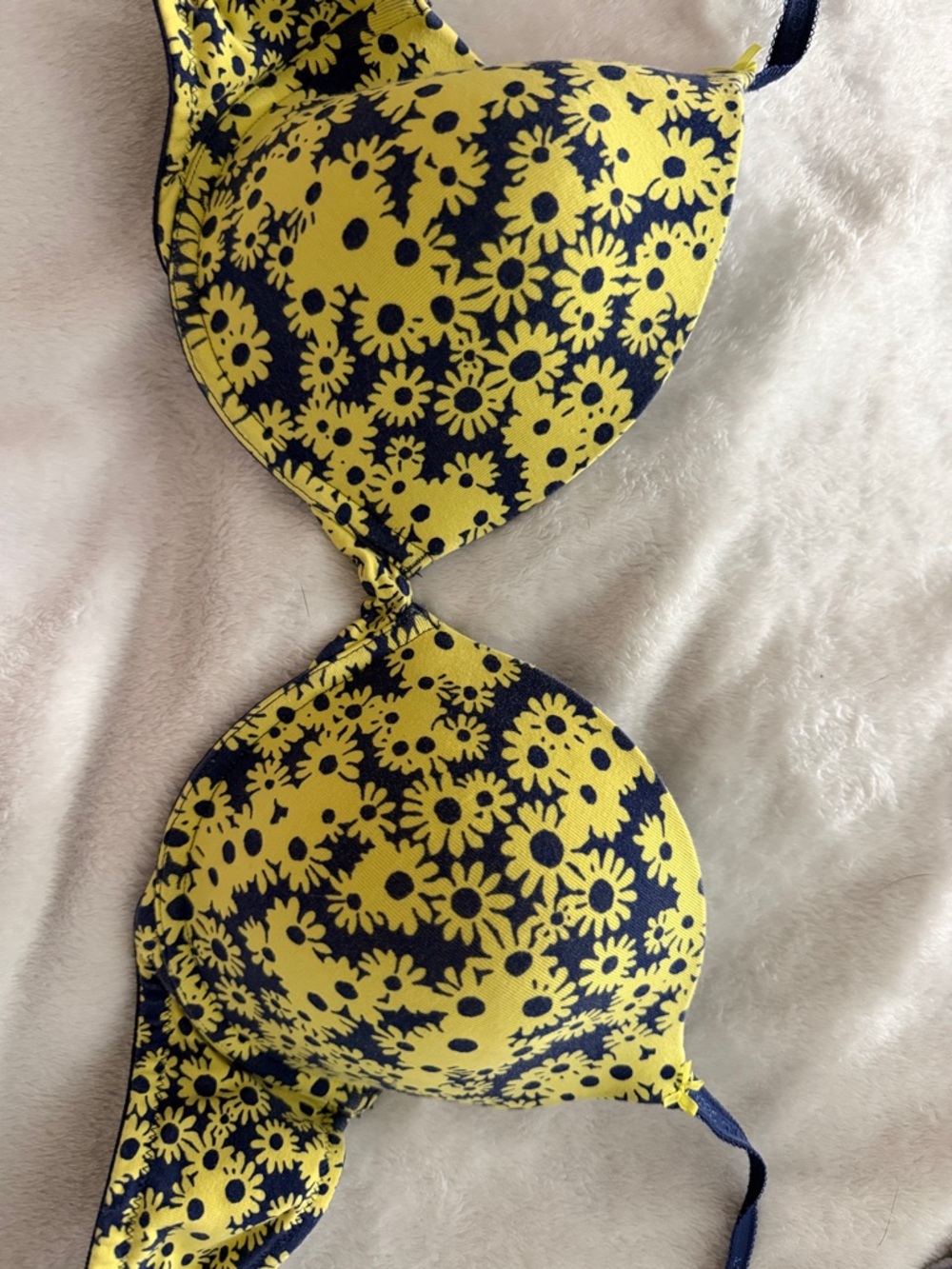Victoria's Secret Yellow and Navy Floral Bra